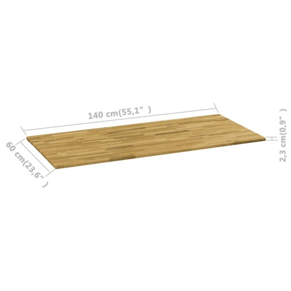 Tampo de mesa madeira carvalho maciça retangular 23 mm 140x60cm - Image 5
