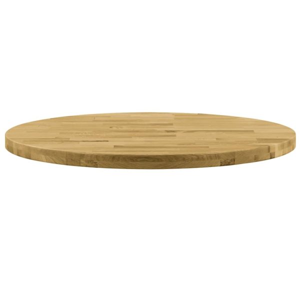 Tampo de mesa madeira de carvalho maciça redondo 44 mm 700 mm - Image 2