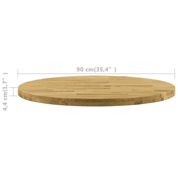 Tampo de mesa madeira de carvalho maciça redondo 44 mm 900 mm - Image 5