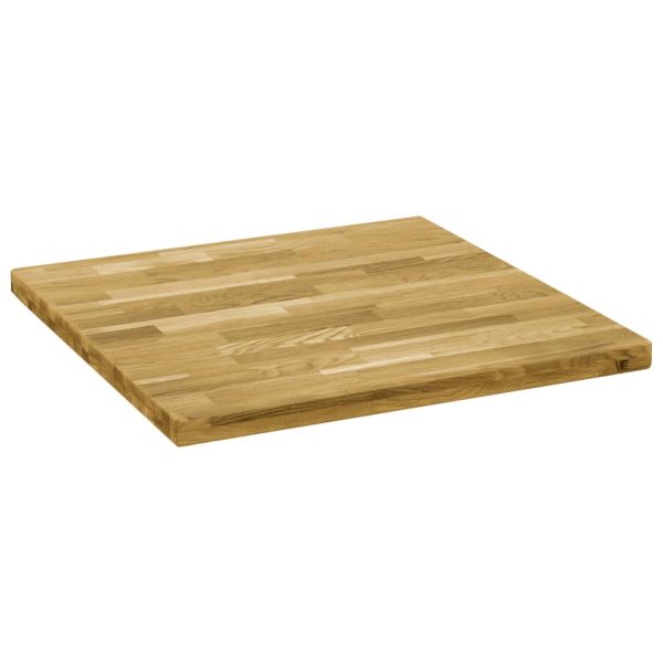 Tampo de mesa madeira de carvalho maciça quadrado 44 mm 80x80cm - Image 2