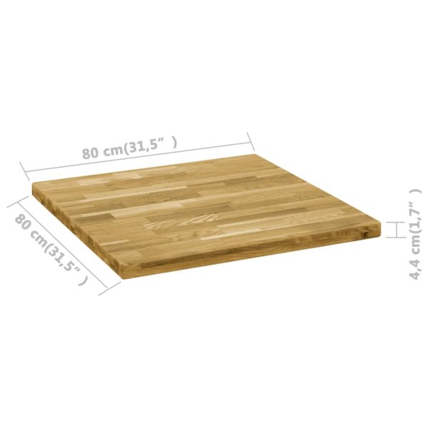Tampo de mesa madeira de carvalho maciça quadrado 44 mm 80x80cm - Image 5