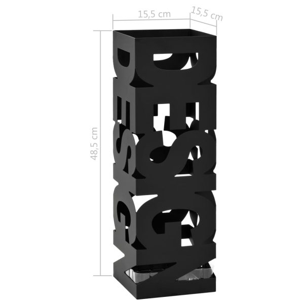 Suporte para guarda-chuvas design em aço preto - Image 5