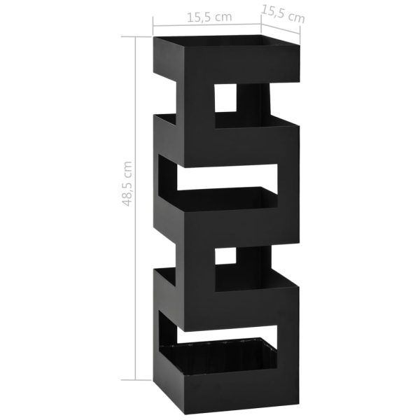 Suporte para guarda-chuvas estilo tetris em aço preto - Image 5