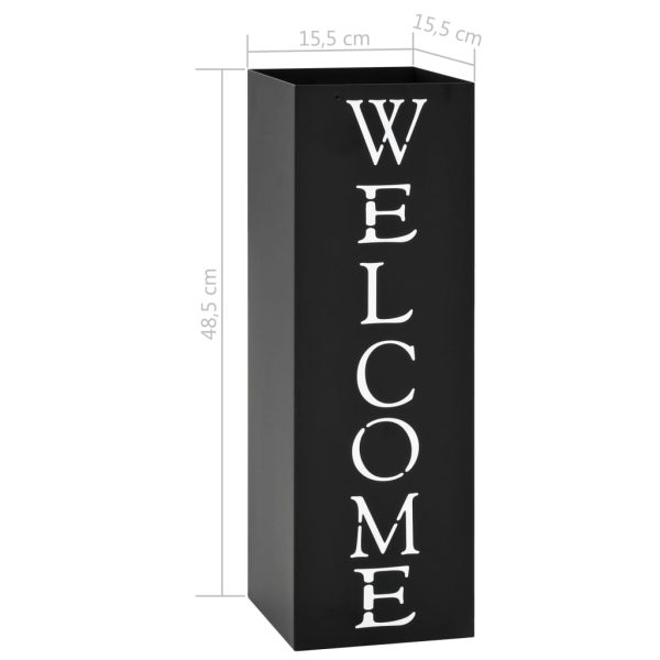Suporte para guarda-chuvas Welcome aço preto - Image 6
