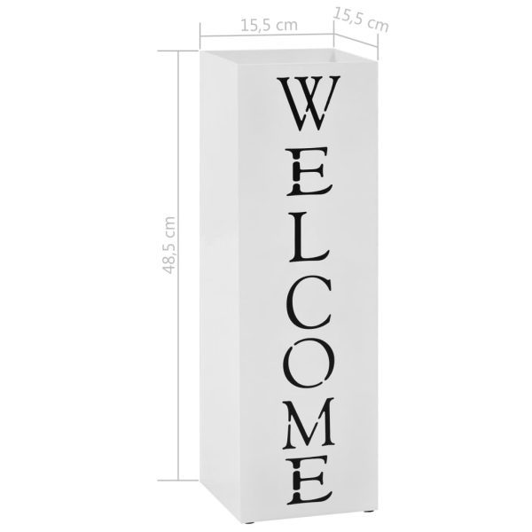 Suporte para guarda-chuvas Welcome aço branco - Image 6