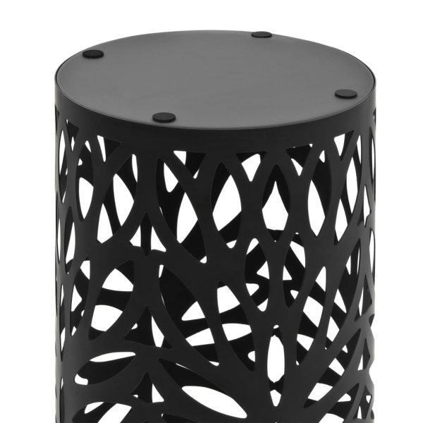Suporte para guarda-chuvas com folhas em aço preto - Image 4