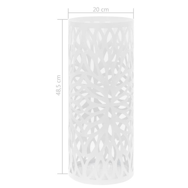 Suporte para guarda-chuvas com folhas em aço branco - Image 5