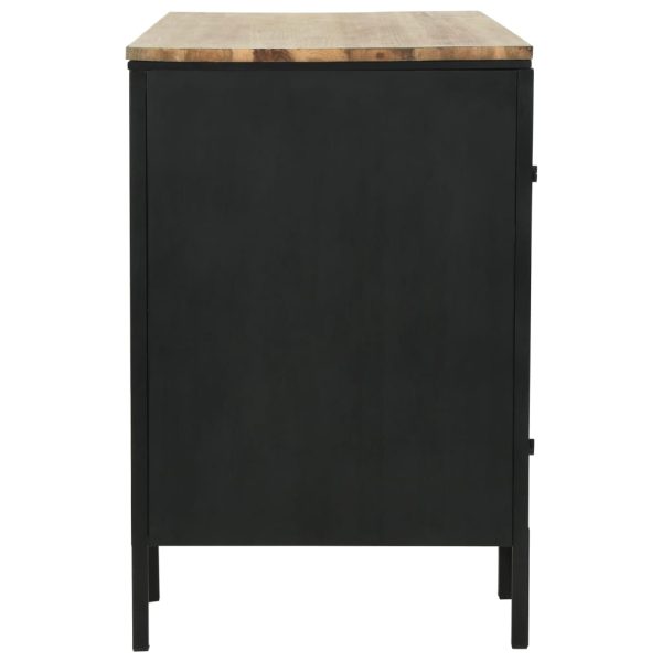 Secretária pedestal duplo madeira abeto maciça aço 120x50x76cm - Image 6