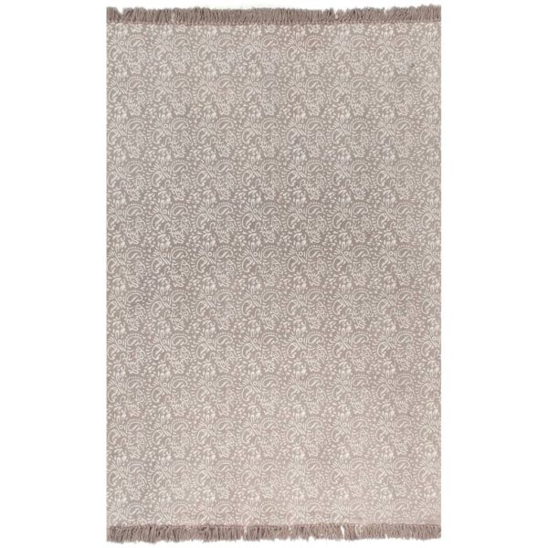 Tapete Kilim algodão 120x180 cm com padrão cinzento-acastanhado