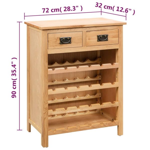 Armário para vinhos 72x32x90 cm madeira carvalho maciça - Image 6