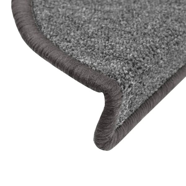 Tapetes de escada 15 pcs 56x17x3 cm cinzento escuro - Image 6