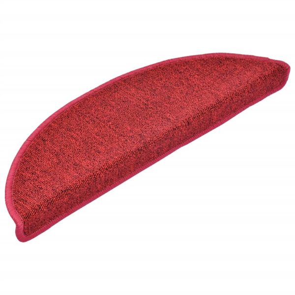 Tapetes de escada 15 pcs 56x17x3 cm vermelho bordô - Image 3