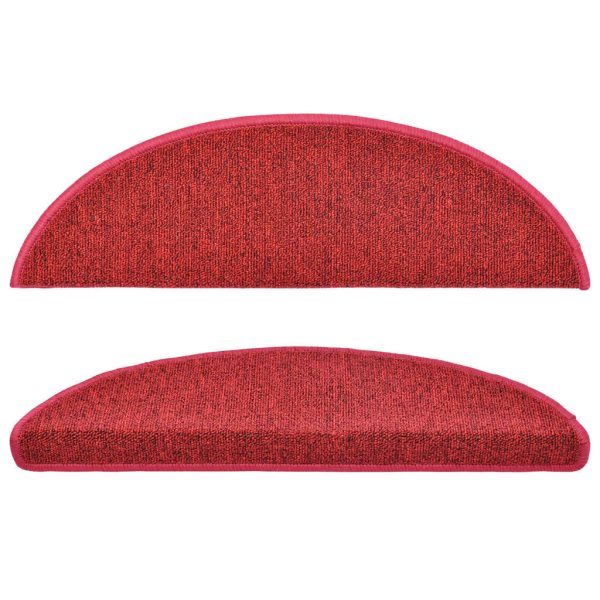 Tapetes de escada 15 pcs 56x17x3 cm vermelho bordô - Image 4
