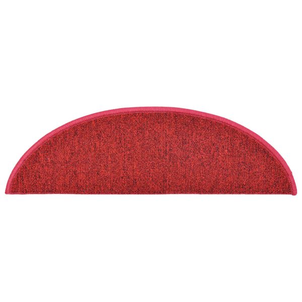 Tapetes de escada 15 pcs 56x17x3 cm vermelho bordô - Image 6