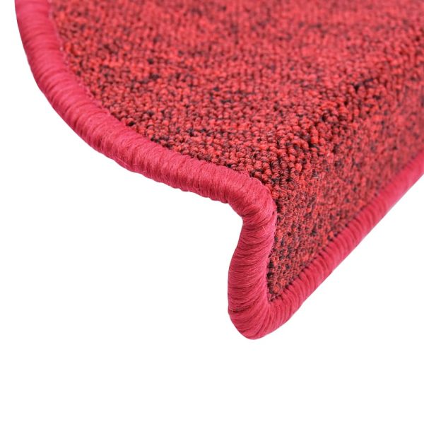 Tapetes de escada 15 pcs 56x17x3 cm vermelho bordô - Image 7