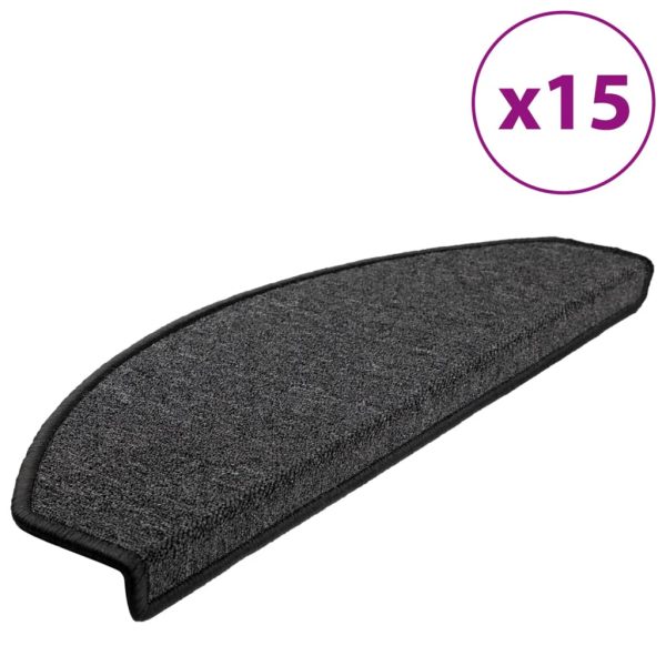 Tapetes de escada 15 pcs 65x24x4 cm antracite - Image 2
