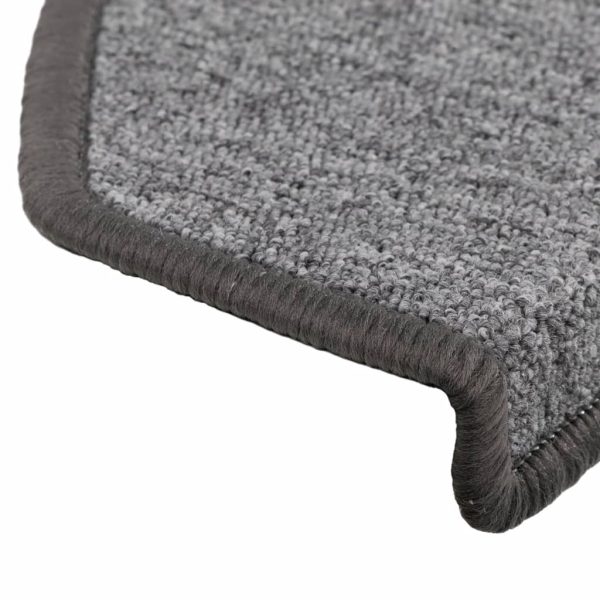 Tapetes de escada 15 pcs 65x24x4 cm cinzento escuro - Image 7