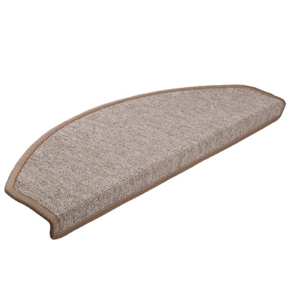 Tapetes de escada 15 pcs 65x24x4 cm castanho claro - Image 3