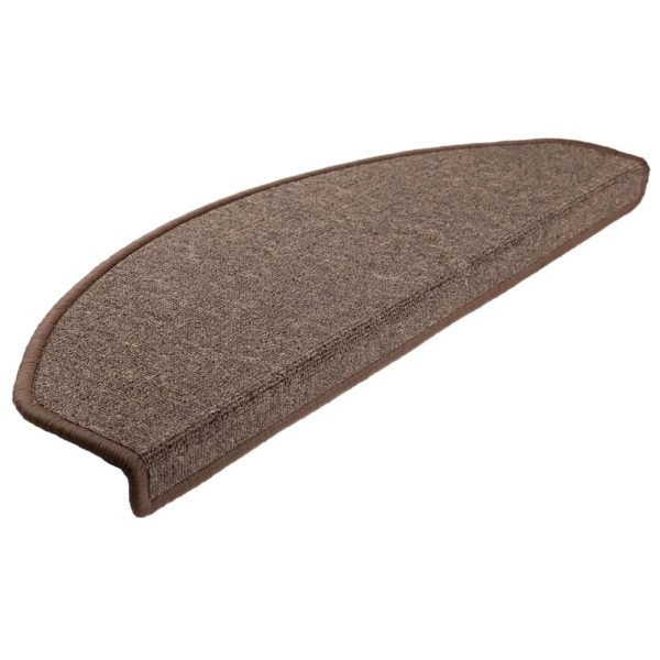 Tapetes de escada 15 pcs 65x24x4 cm castanho café - Image 3