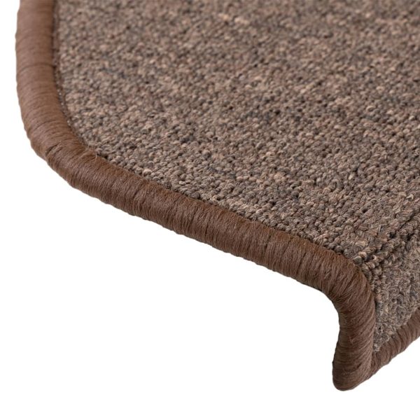 Tapetes de escada 15 pcs 65x24x4 cm castanho café - Image 7