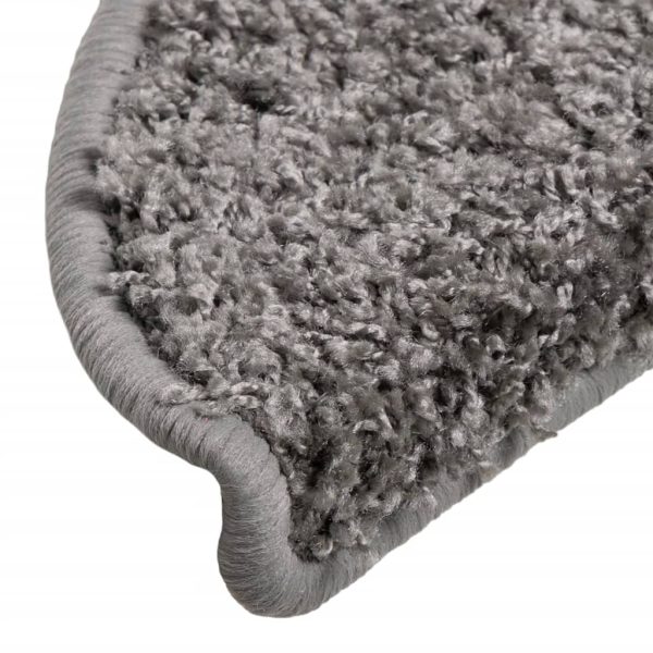 Tapetes de escada 15 pcs 56x17x3 cm cinzento - Image 6