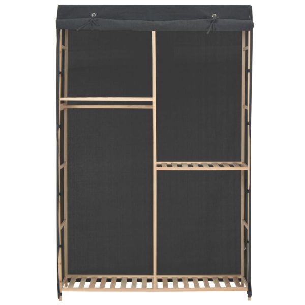 Roupeiro com 3 prateleiras 110x40x170 cm tecido cinzento - Image 2