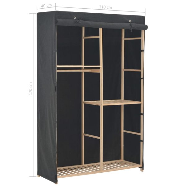 Roupeiro com 3 prateleiras 110x40x170 cm tecido cinzento - Image 6