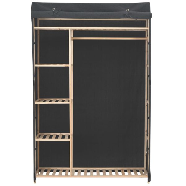 Roupeiro 110x40x170 cm tecido cinzento - Image 2