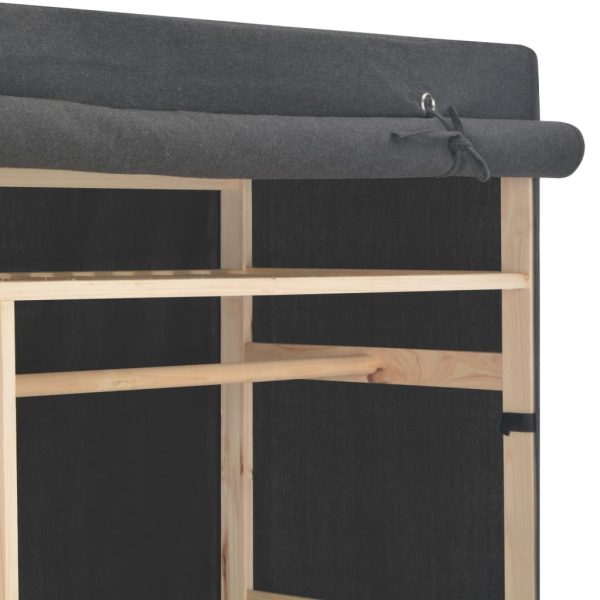 Roupeiro 110x40x170 cm tecido cinzento - Image 4