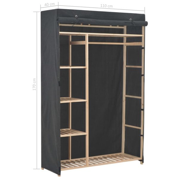 Roupeiro 110x40x170 cm tecido cinzento - Image 6