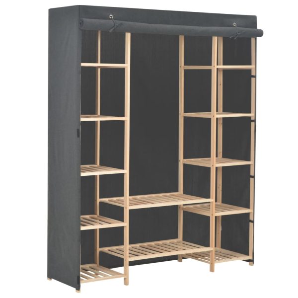 Roupeiro 135x40x170 cm tecido cinzento