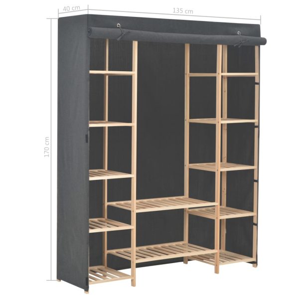 Roupeiro 135x40x170 cm tecido cinzento - Image 6