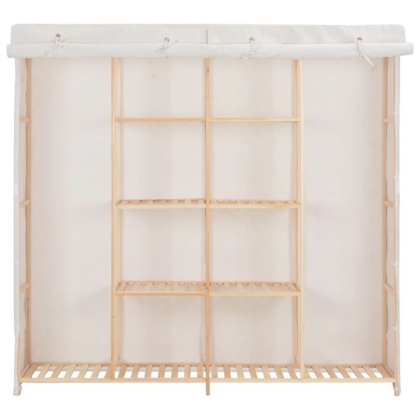 Roupeiro 173x40x170 cm tecido branco - Image 2