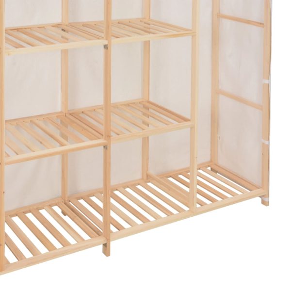 Roupeiro 173x40x170 cm tecido branco - Image 4