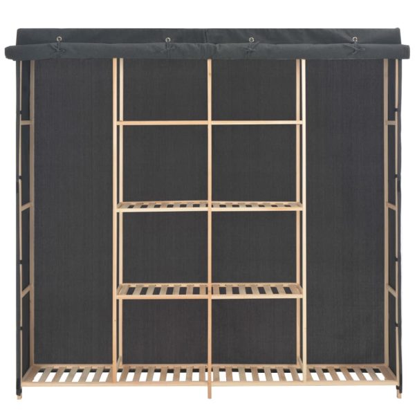 Roupeiro 173x40x170 cm tecido cinzento - Image 2