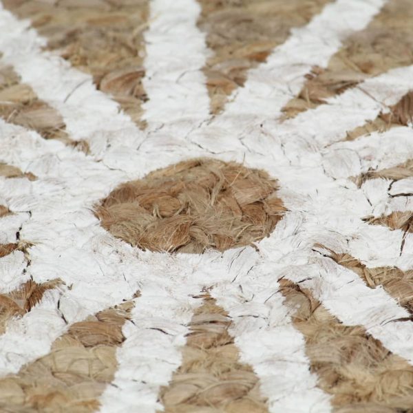 Tapete artesanal em juta com impressão a branco 150 cm - Image 5