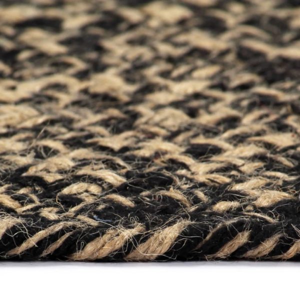Tapete artesanal em juta preto e natural 120 cm - Image 3