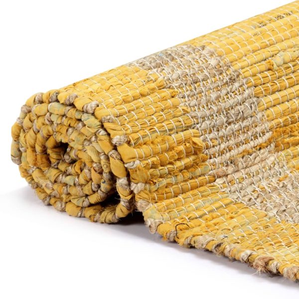 Tapete artesanal em juta amarelo 80x160 cm - Image 3