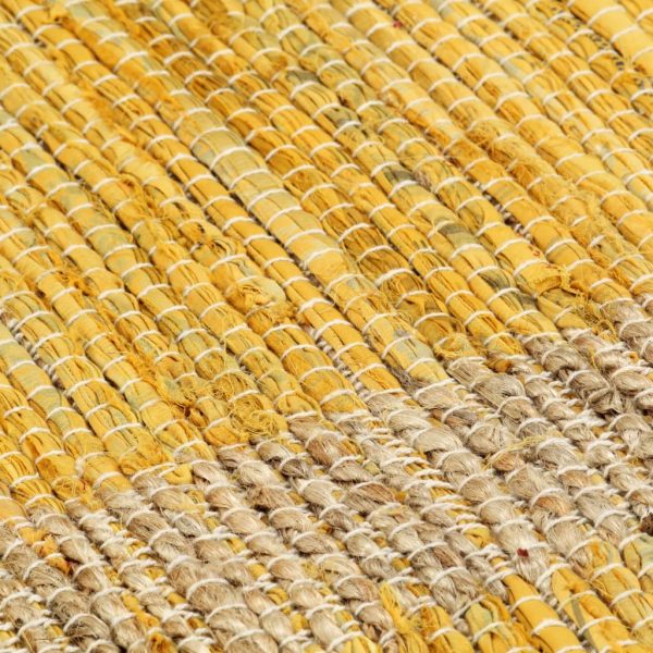 Tapete artesanal em juta amarelo 80x160 cm - Image 5