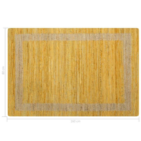 Tapete artesanal em juta amarelo 80x160 cm - Image 6