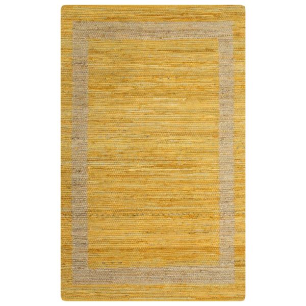 Tapete artesanal em juta amarelo 120x180 cm