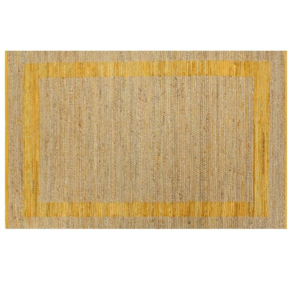 Tapete artesanal em juta amarelo 120x180 cm - Image 2