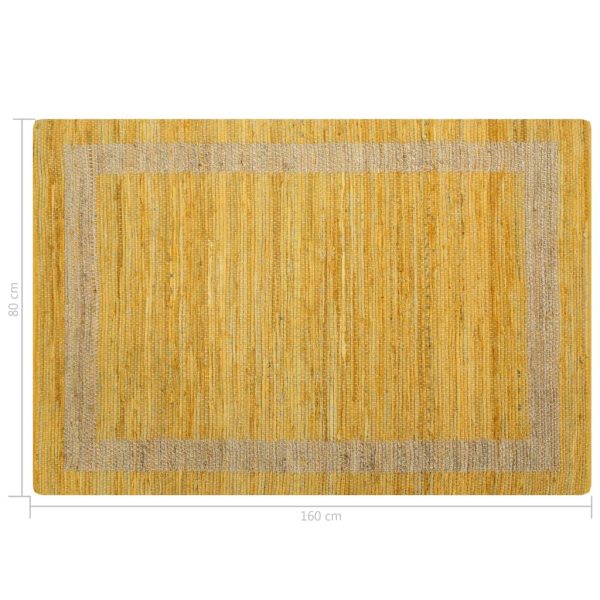 Tapete artesanal em juta amarelo 120x180 cm - Image 6