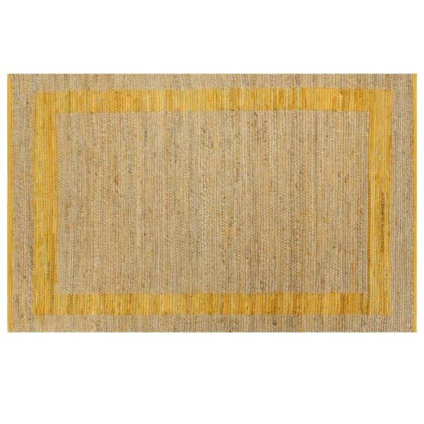 Tapete artesanal em juta amarelo 160x230 cm - Image 2