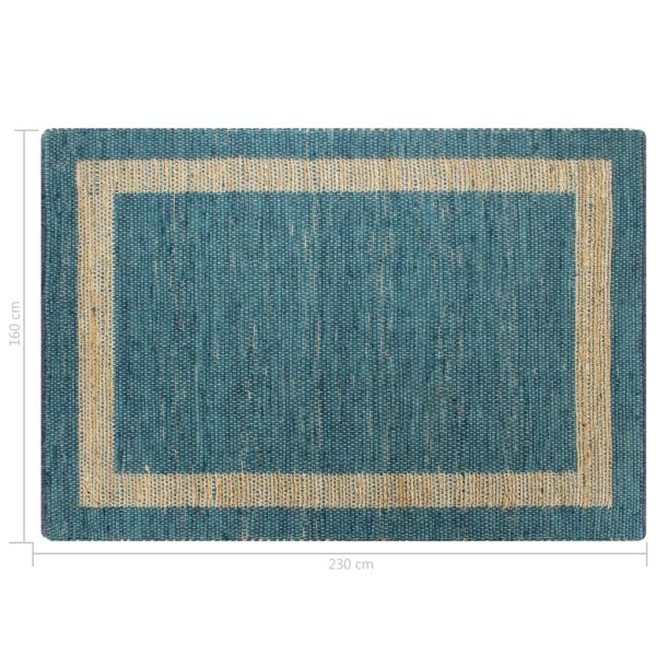 Tapete artesanal em juta azul 160x230 cm - Image 6