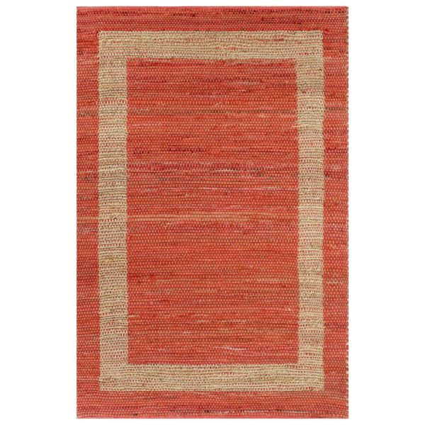 vidaXL Tapete artesanal em juta vermelho 80x160 cm