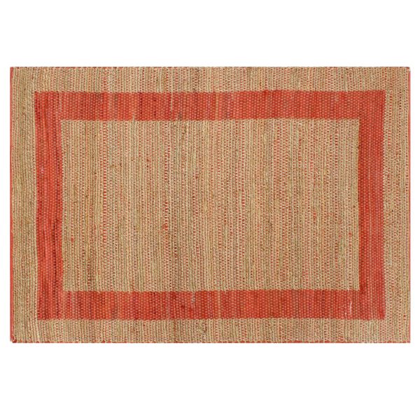 vidaXL Tapete artesanal em juta vermelho 80x160 cm - Image 2