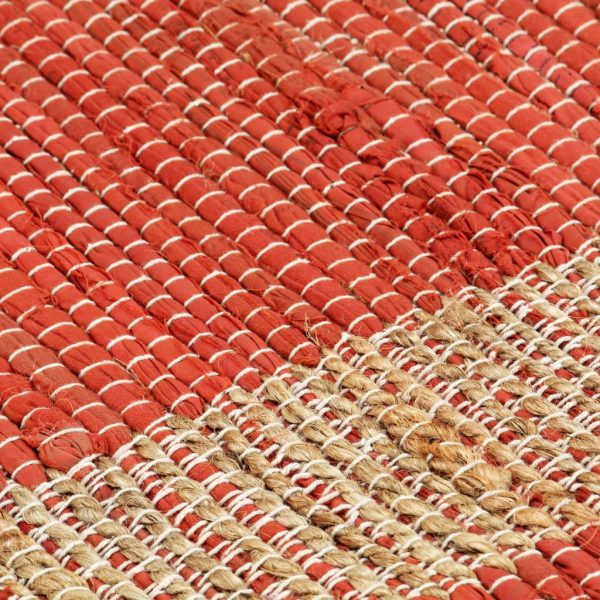 vidaXL Tapete artesanal em juta vermelho 80x160 cm - Image 5