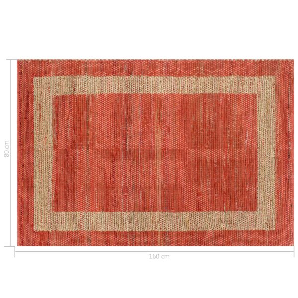 vidaXL Tapete artesanal em juta vermelho 80x160 cm - Image 6