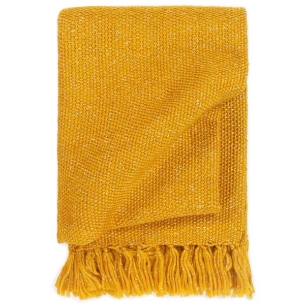 vidaXL Manta em tecido lurex 125x150 cm amarelo mostarda
